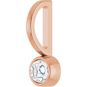 14K Rose Gold 3 mm Round Cabochon Charm/Pendant Mounting – image 3