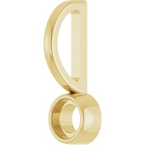 14K Yellow Gold 3 mm Round Cabochon Charm/Pendant Mounting – image 4