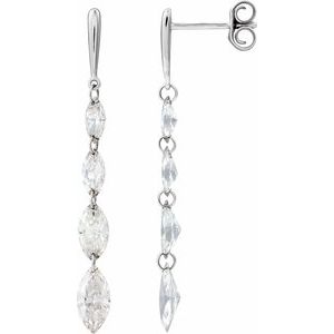14K White Gold 1 1/2 CTW Lab-Grown Diamond Drilled Diamond Earrings
