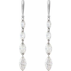 14K White Gold 1 1/2 CTW Lab-Grown Diamond Drilled Diamond Earrings