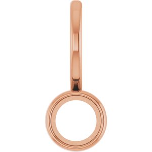 14K Rose Gold 4 mm Round Cabochon Charm/Pendant Mounting – image 2