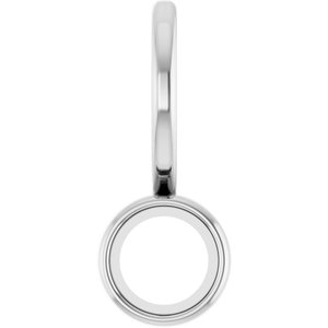 14K White Gold 4 mm Round Cabochon Charm/Pendant Mounting – image 2