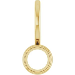 14K Yellow Gold 4 mm Round Cabochon Charm/Pendant Mounting – image 2