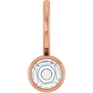 14K Rose Gold 4 mm Round Cabochon Charm/Pendant Mounting