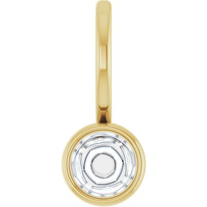 14K Yellow Gold 4 mm Round Cabochon Charm/Pendant Mounting