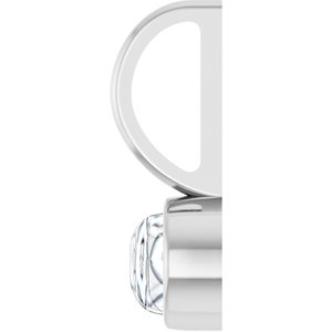 14K White Gold 4 mm Round Cabochon Charm/Pendant Mounting – image 5
