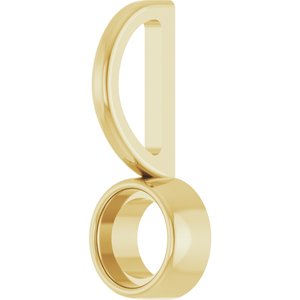 14K Yellow Gold 4 mm Round Cabochon Charm/Pendant Mounting – image 4