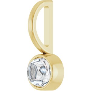 14K Yellow Gold 4 mm Round Cabochon Charm/Pendant Mounting – image 3