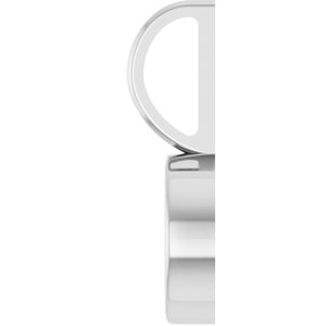 14K White Gold 7 mm Round Cabochon Charm/Pendant Mounting – image 6