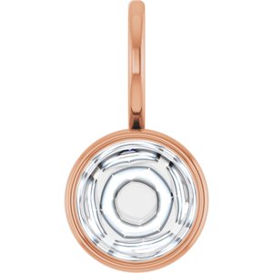 14K Rose Gold 7 mm Round Cabochon Charm/Pendant Mounting
