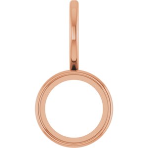 14K Rose Gold 7 mm Round Cabochon Charm/Pendant Mounting – image 2