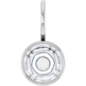 14K White Gold 7 mm Round Cabochon Charm/Pendant Mounting