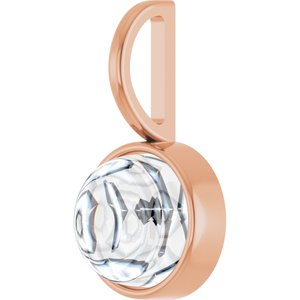 14K Rose Gold 7 mm Round Cabochon Charm/Pendant Mounting – image 3