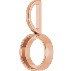 14K Rose Gold 7 mm Round Cabochon Charm/Pendant Mounting – image 4