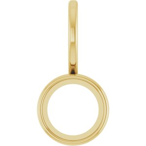 14K Yellow Gold 6 mm Round Cabochon Charm/Pendant Mounting – image 2