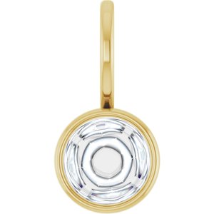 14K Yellow Gold 6 mm Round Cabochon Charm/Pendant Mounting