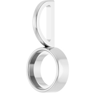 14K White Gold 6 mm Round Cabochon Charm/Pendant Mounting – image 4