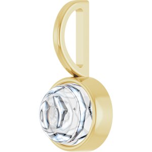 14K Yellow Gold 6 mm Round Cabochon Charm/Pendant Mounting – image 3