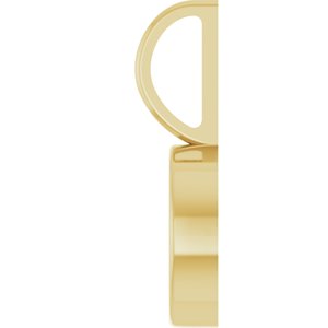 14K Yellow Gold 8 mm Round Cabochon Charm/Pendant Mounting – image 6
