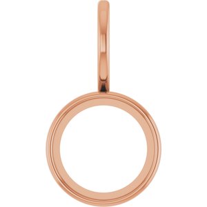 14K Rose Gold 8 mm Round Cabochon Charm/Pendant Mounting – image 2
