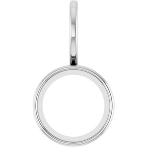 14K White Gold 8 mm Round Cabochon Charm/Pendant Mounting – image 2