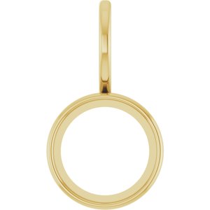 14K Yellow Gold 8 mm Round Cabochon Charm/Pendant Mounting – image 2