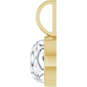 14K Yellow Gold 9 mm Round Cabochon Charm/Pendant Mounting – image 5