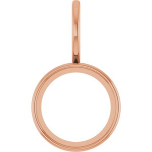 14K Rose Gold 9 mm Round Cabochon Charm/Pendant Mounting – image 2