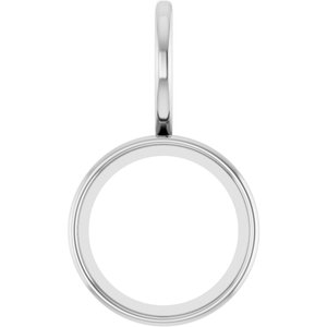 14K White Gold 9 mm Round Cabochon Charm/Pendant Mounting – image 2
