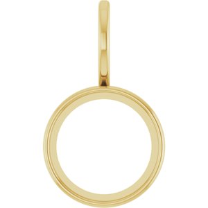 14K Yellow Gold 9 mm Round Cabochon Charm/Pendant Mounting – image 2
