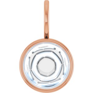 14K Rose Gold 9 mm Round Cabochon Charm/Pendant Mounting