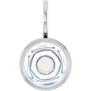 Platinum 9 mm Round Cabochon Charm/Pendant Mounting
