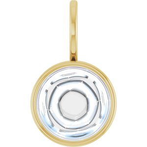 14K Yellow Gold 9 mm Round Cabochon Charm/Pendant Mounting