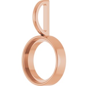 14K Rose Gold 9 mm Round Cabochon Charm/Pendant Mounting – image 4