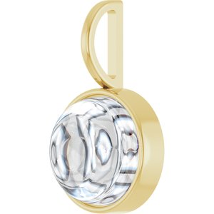 14K Yellow Gold 9 mm Round Cabochon Charm/Pendant Mounting – image 3