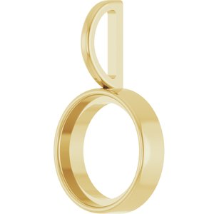14K Yellow Gold 9 mm Round Cabochon Charm/Pendant Mounting – image 4