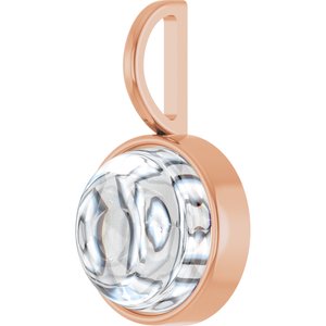 14K Rose Gold 9 mm Round Cabochon Charm/Pendant Mounting – image 3