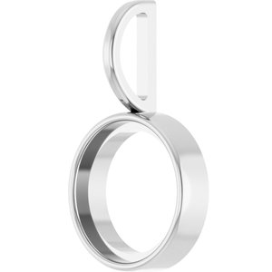 14K White Gold 9 mm Round Cabochon Charm/Pendant Mounting – image 4
