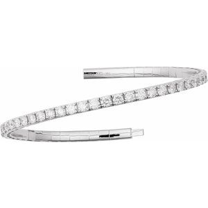 14K White Gold 5 CTW Lab-Grown Diamond Flexible Bangle 7" Bracelet – image 2