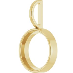 14K Yellow Gold 10 mm Round Cabochon Charm/Pendant Mounting – image 4