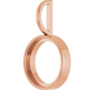 14K Rose Gold 10 mm Round Cabochon Charm/Pendant Mounting – image 4