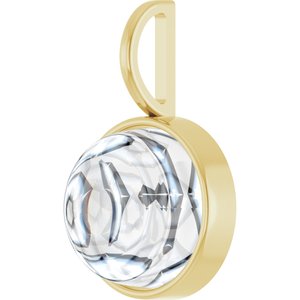 14K Yellow Gold 10 mm Round Cabochon Charm/Pendant Mounting – image 3