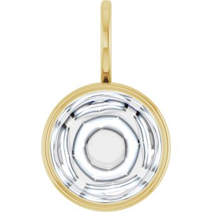 14K Yellow Gold 10 mm Round Cabochon Charm/Pendant Mounting