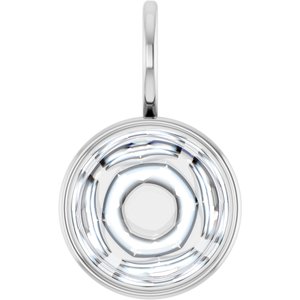 14K White Gold 10 mm Round Cabochon Charm/Pendant Mounting