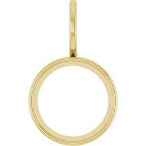 14K Yellow Gold 10 mm Round Cabochon Charm/Pendant Mounting – image 2