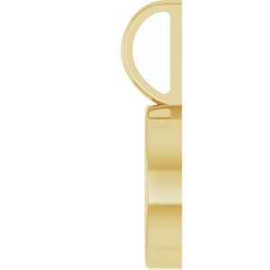 14K Yellow Gold 10 mm Round Cabochon Charm/Pendant Mounting – image 6