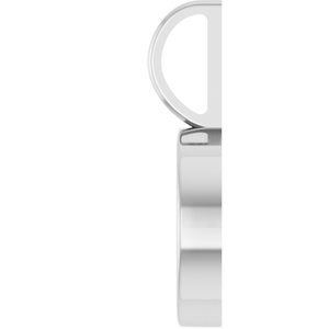 14K White Gold 10 mm Round Cabochon Charm/Pendant Mounting – image 6