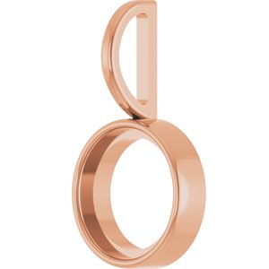 14K Rose Gold 8 mm Round Cabochon Charm/Pendant Mounting – image 4