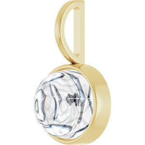 14K Yellow Gold 8 mm Round Cabochon Charm/Pendant Mounting – image 3