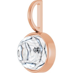 14K Rose Gold 8 mm Round Cabochon Charm/Pendant Mounting – image 3